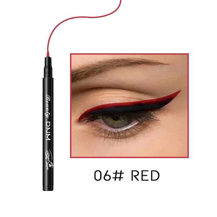 12HRS Waterproof Felt Tip Eyeliner Make-up Every Day And Night 06# Red 