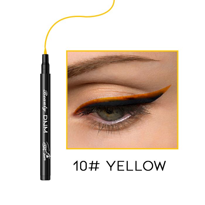 12HRS Waterproof Felt Tip Eyeliner Make-up Every Day And Night 10# Yellow 