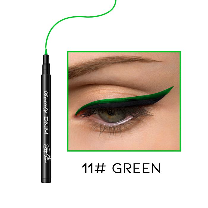 12HRS Waterproof Felt Tip Eyeliner Make-up Every Day And Night 11# Green 