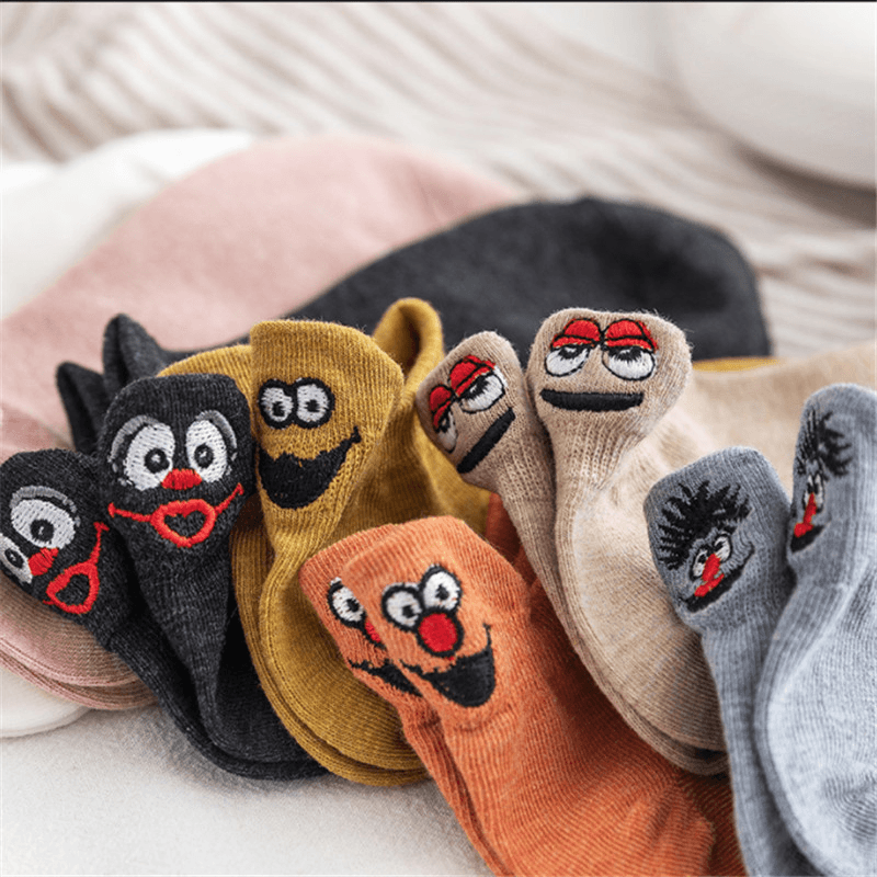 Embroidered Cartoon Women Socks