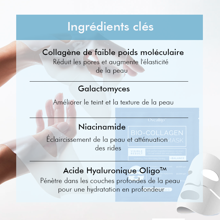 Oveallgo™ Masque Coréen Bio-Collagène Profond Réel