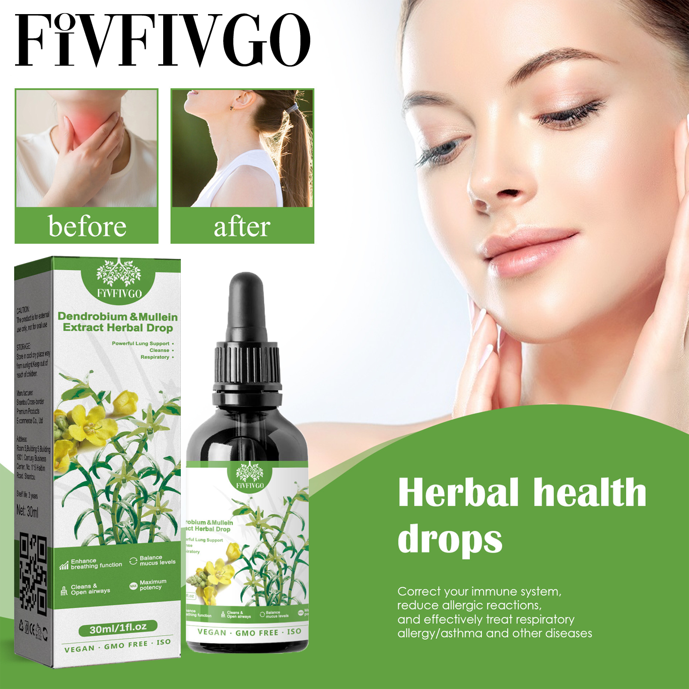 Fivfivgo™ ClearBreath Dendrobium & Mullein Extract
