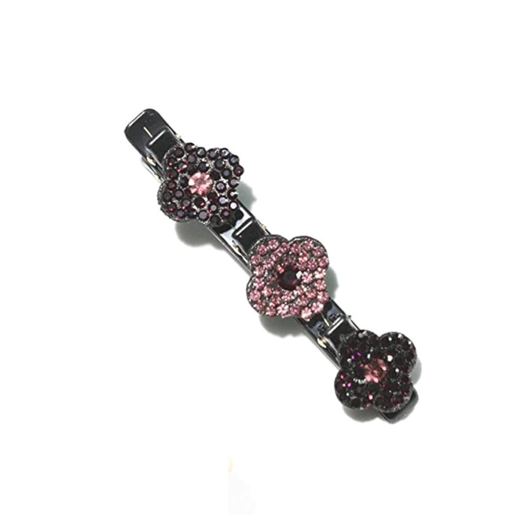 Sparkling Crystal Stone Braided Hair Clips