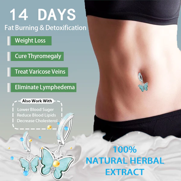 Fivfivgo™ Body Detox Fettverbrennung Leber- und Lungenreinigung Bauchnabelring mit ätherischen Ölen