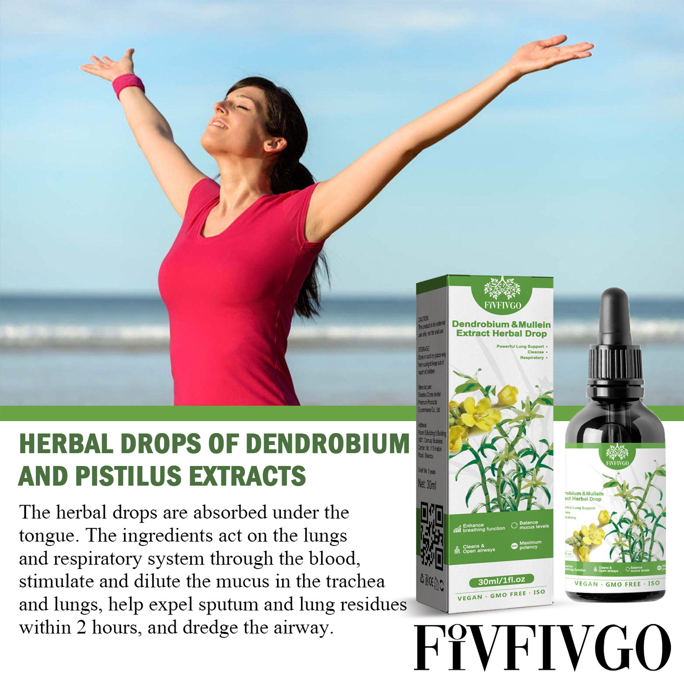 Fivfivgo™ ClearBreath Dendrobium & Mullein Extract