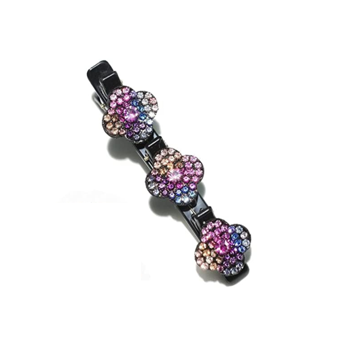 Sparkling Crystal Stone Braided Hair Clips