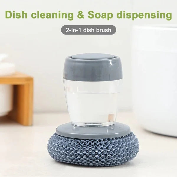 Soap Dispensing Palm Brush Storage Set - Free 2 Replacement Brushes