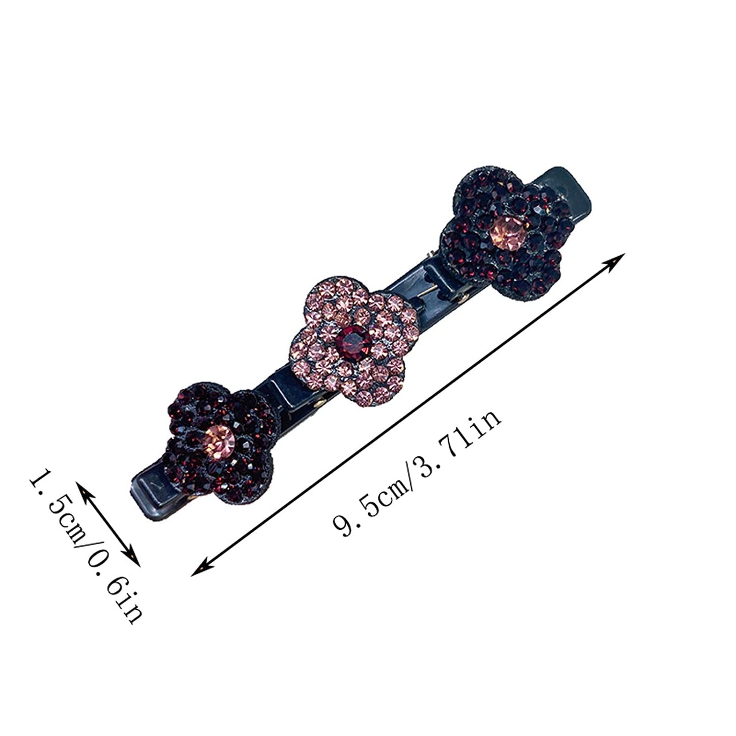 Sparkling Crystal Stone Braided Hair Clips