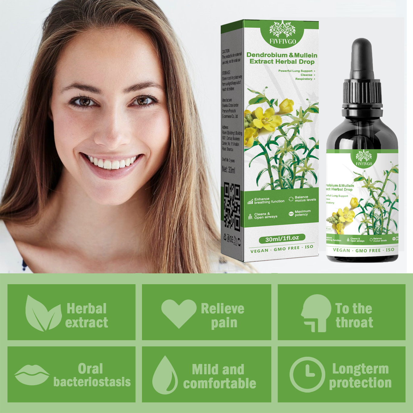 Fivfivgo™ ClearBreath Dendrobium- und Königskerzenextrakt