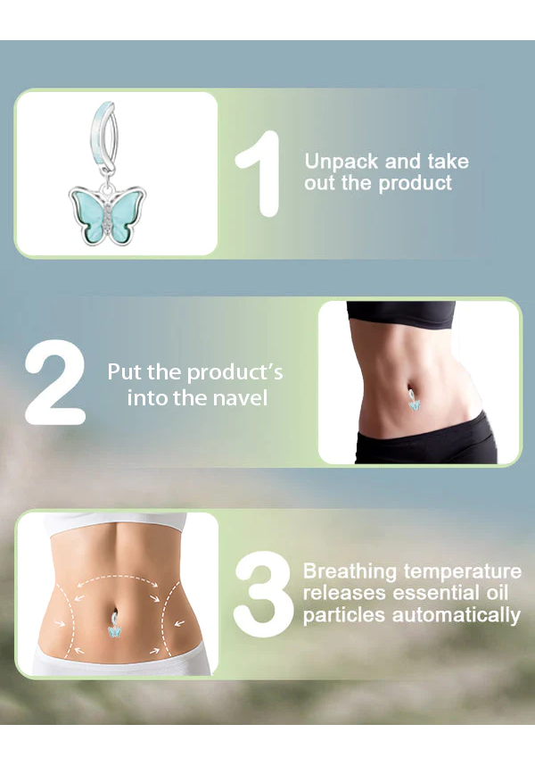 Fivfivgo™ Body Detox Fettverbrennung Leber- und Lungenreinigung Bauchnabelring mit ätherischen Ölen