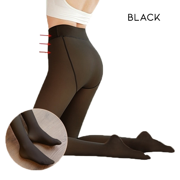 Flawless Legs Fake Translucent Warm Plush Lined Elastic Tights
