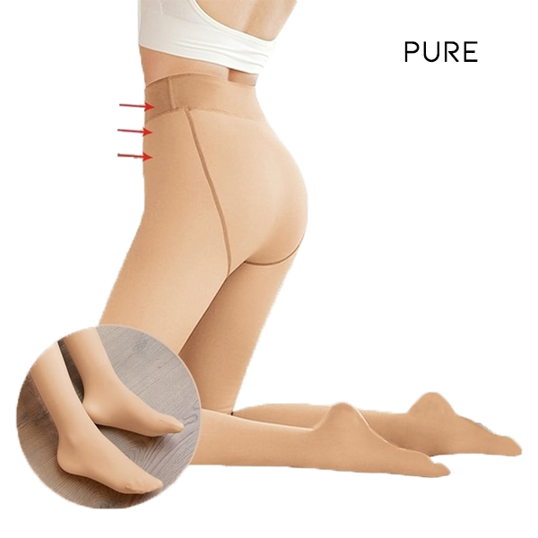 Flawless Legs Fake Translucent Warm Plush Lined Elastic Tights
